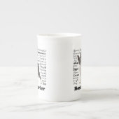 Boston Terrier Tracks Knochen China Tasse (Vorderseite)