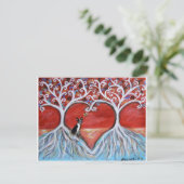 Boston Terrier Tree of Life Liebe Hearts Postkarte (Stehend Vorderseite)