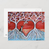 Boston Terrier Tree of Life Liebe Hearts Postkarte (Vorne/Hinten)