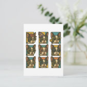 Boston Terrier Trendsetter Postkarte (Stehend Vorderseite)