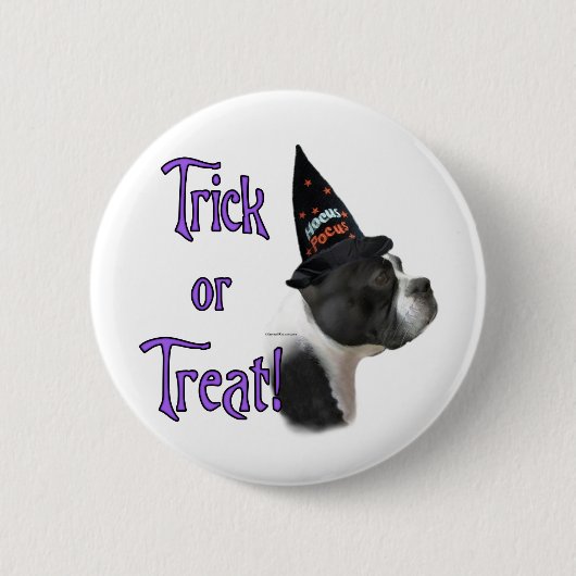 Boston Terrier Trick Button (Vorderseite)