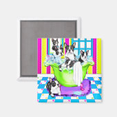 Boston Terrier Tub Full Magnet (Vorderseite/Rückseite)