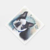Boston Terrier Turning 12 Party Serviette (Ecke)