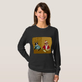 Boston Terrier u. Socken-Affe T-Shirt (Vorne ganz)