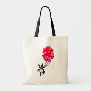 Boston Terrier und Ballone Tragetasche