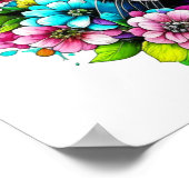 Boston Terrier und Blume Poster (Ecke)