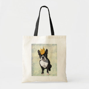 Boston Terrier und Krone Tragetasche