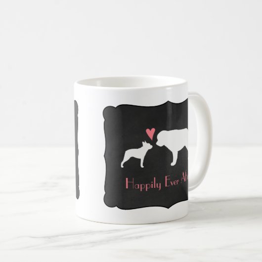 Boston Terrier und Saint Bernard Liebe Kaffeetasse (VorderseiteRechts)