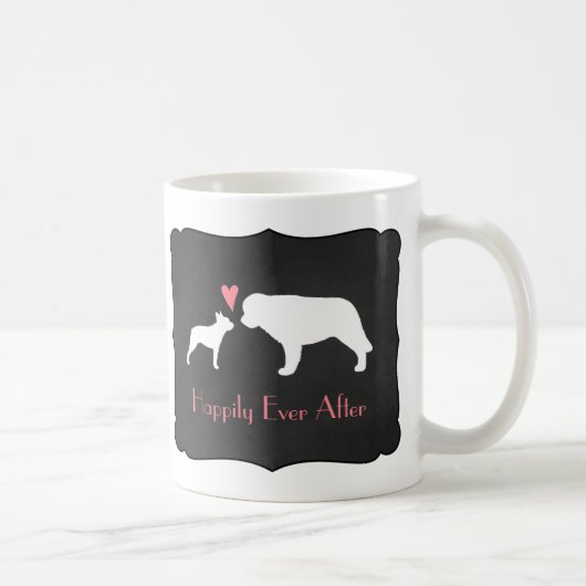 Boston Terrier und Saint Bernard Liebe Kaffeetasse (Rechts)