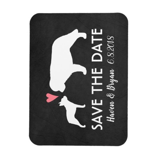 Boston Terrier und Saint Bernard Save the Date Magnet (Vertikal)