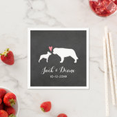 Boston Terrier und Saint Bernard Wedding Serviette (Beispiel)