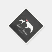 Boston Terrier und Saint Bernard Wedding Serviette (Ecke)