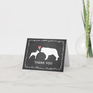 Boston Terrier und Saint Bernard Wedding Vielen Da Dankeskarte
