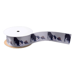 Boston Terrier und Turtle Dog Art Ribbon Satinband