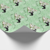 Boston Terrier und Weihnachtsbaum Geschenkpapier (Ecke)