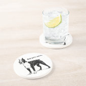 Boston Terrier Untersetzer mit Haustiername (Seite)