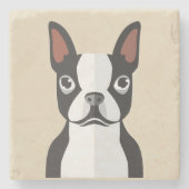 Boston-Terrier-Untersetzer Steinuntersetzer (Vorderseite)