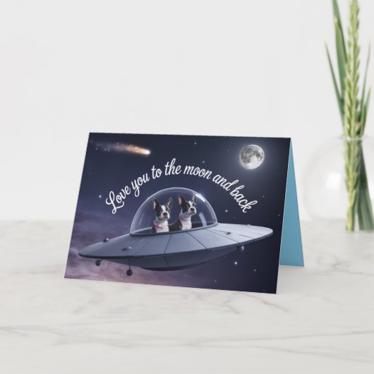 Boston Terrier Valentine Card Feiertagskarte (Vorderseite)