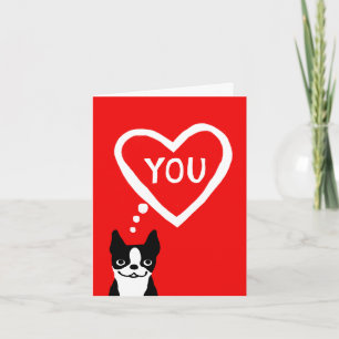 Boston Terrier Valentine Feiertagskarte