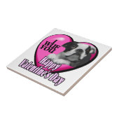Boston Terrier Valentinstag Fliese (Seite)