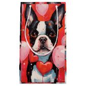 Boston Terrier Valentinstag Kleine Geschenktüte (Vorderseite)