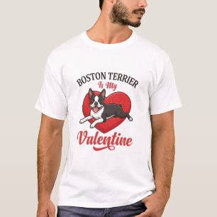 Boston Terrier Valentinstag Süßer Hund Liebe T-Shirt