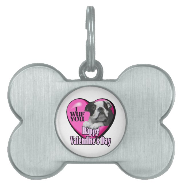 Boston Terrier Valentinstag Tiermarke (Vorderseite)