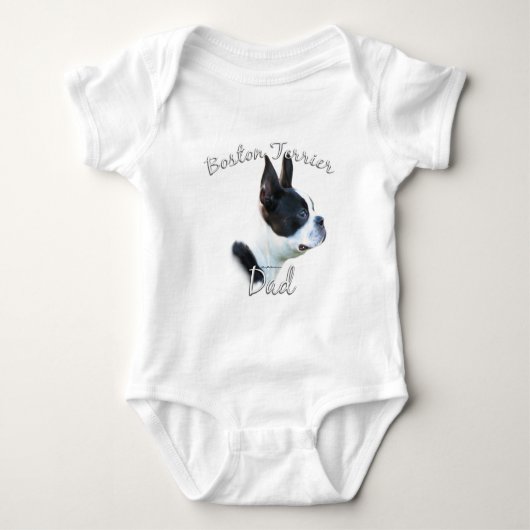 Boston Terrier Vater 2 Baby Strampler (Vorderseite)
