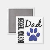 Boston Terrier Vater 2 Magnet (Vorderseite/Rückseite)