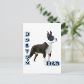 Boston Terrier Vater 4 Postkarte (Stehend Vorderseite)