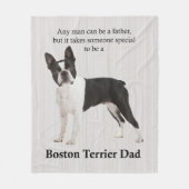 Boston Terrier Vater Fleece Blanket (Vorderseite)