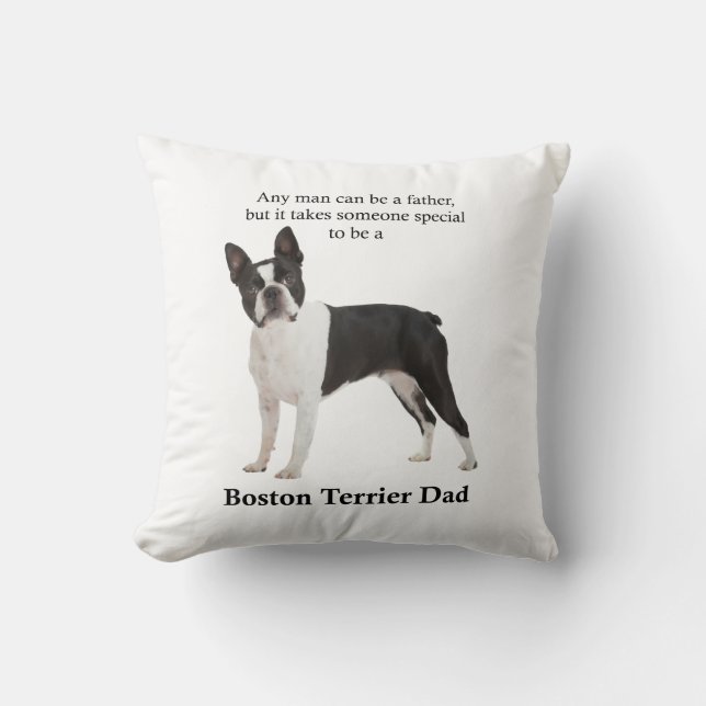 Boston Terrier Vater Pillow Kissen (Vorderseite)