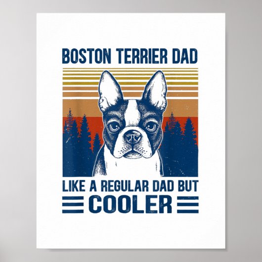 Boston Terrier Vater Vathers Day Poster (Vorne)
