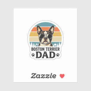 Boston Terrier Vater Vintage Hundeliebhaber Design Aufkleber