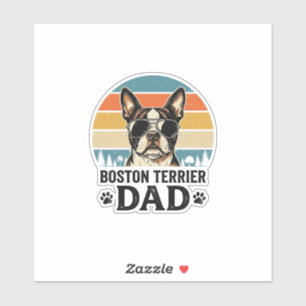 Boston Terrier Vater Vintage Hundeliebhaber Design Aufkleber