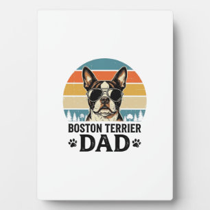 Boston Terrier Vater Vintage Hundeliebhaber Design Fotoplatte