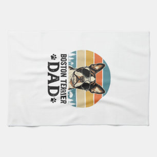 Boston Terrier Vater Vintage Hundeliebhaber Design Geschirrtuch