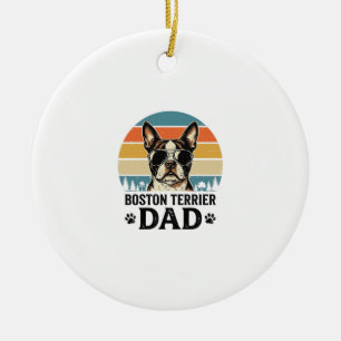 Boston Terrier Vater Vintage Hundeliebhaber Design Keramik Ornament