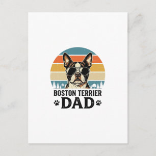 Boston Terrier Vater Vintage Hundeliebhaber Design Postkarte