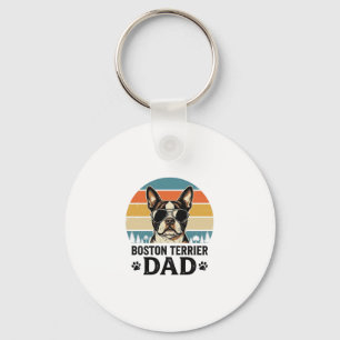 Boston Terrier Vater Vintage Hundeliebhaber Design Schlüsselanhänger