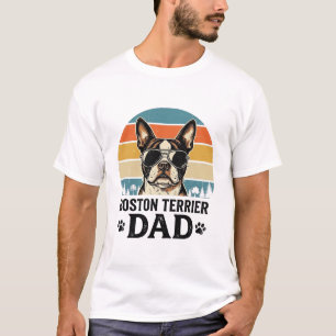 Boston Terrier Vater Vintage Hundeliebhaber Design T-Shirt