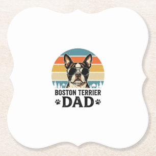 Boston Terrier Vater Vintage Hundeliebhaber Design Untersetzer
