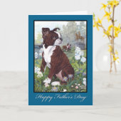 Boston Terrier Vatertag Card Karte (Gelbe Blume)