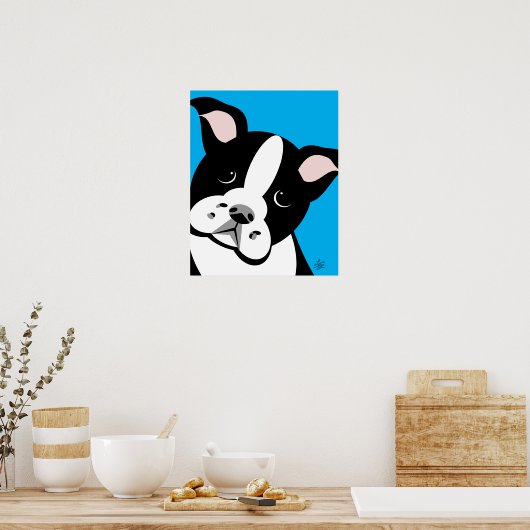 Boston Terrier Vector Portrait Poster (Küche)