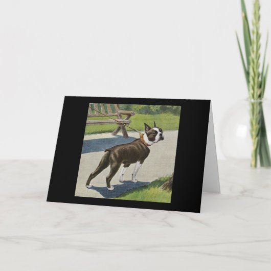 Boston Terrier Vintag Greeting Card Karte (Vorderseite)
