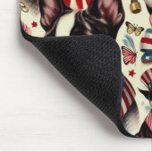 Boston Terrier Vintag Seamless Illustration Mousepad (Ecke)