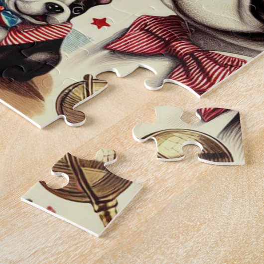 Boston Terrier Vintag Seamless Illustration Puzzle (Seite)