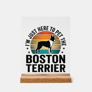 Boston Terrier Vintage Haustierliebhaber-Shirt Des Acrylschild