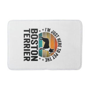 Boston Terrier Vintage Haustierliebhaber-Shirt-Des Badematte