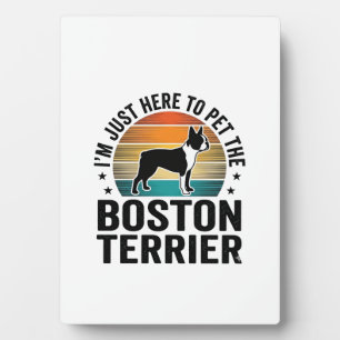Boston Terrier Vintage Haustierliebhaber-Shirt-Des Fotoplatte